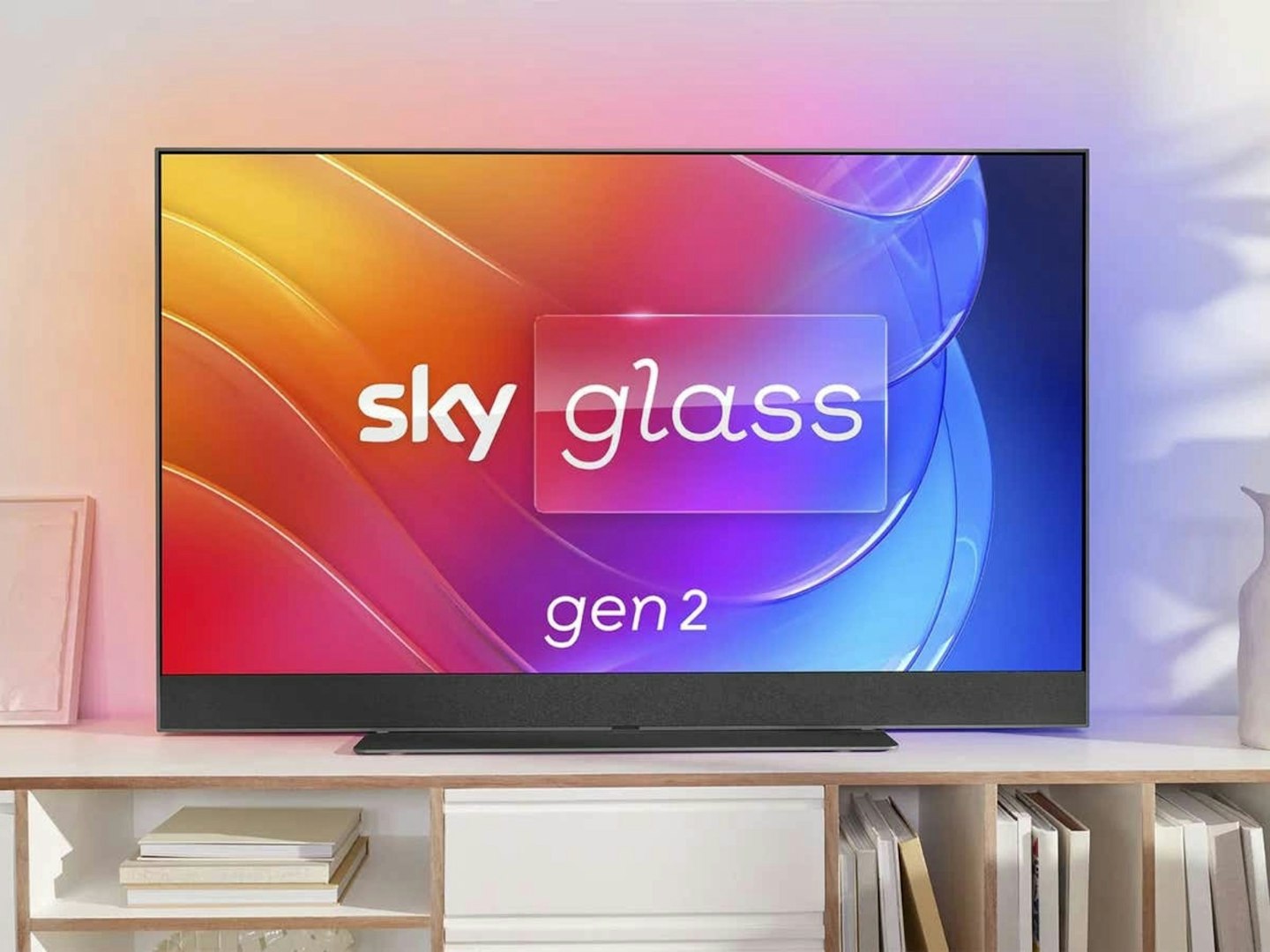 Sky Glass Gen 2 TV pictured on unit, now available as limited time offer in Sky January sale.