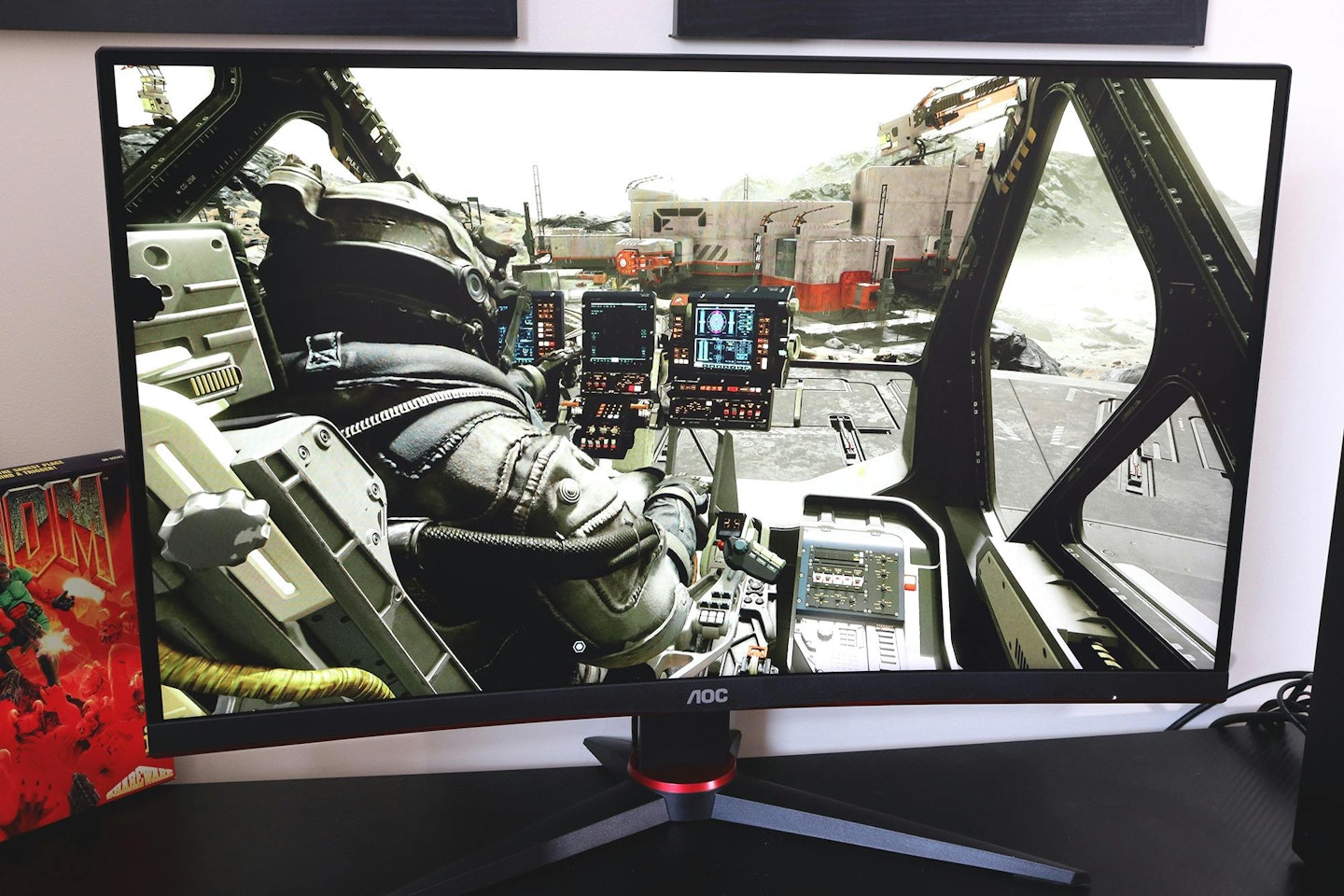 AOC Gaming CQ27G2SE monitor showing Starfield being played