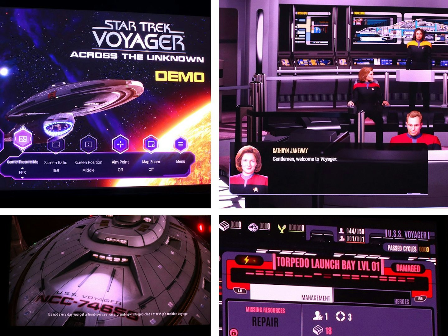 Star Trek Voyager Across The Unknown Xbox game on the Hisense M2 Pro projector